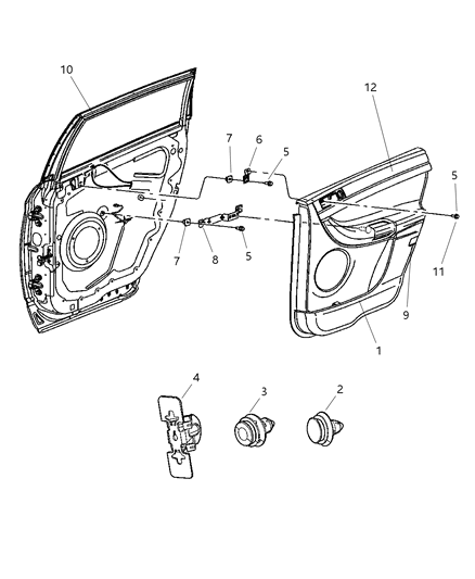 2004 Chrysler Pacifica Rear Door Trim Panel Diagram