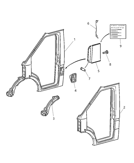 2003 Dodge Sprinter 3500 Cover-Fuel Fill Diagram for 5104399AA