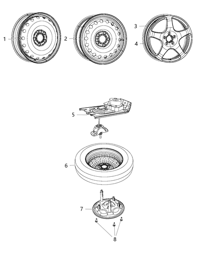 2019 Dodge Durango Aluminum Wheel Diagram for 68363402AB