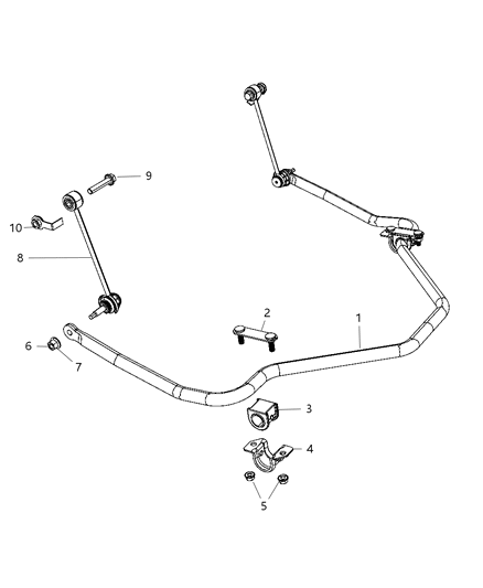 2012 Ram 3500 Stabilizer Bar - Rear Diagram