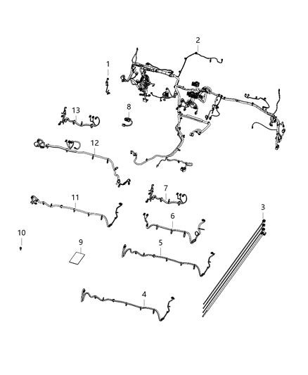 2020 Ram 2500 Instrument Panel Diagram for 68424312AB