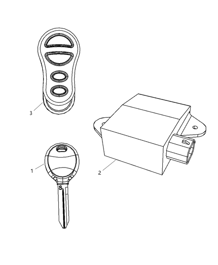 2010 Dodge Viper Receiver Modules, Keys & Key Fob Diagram