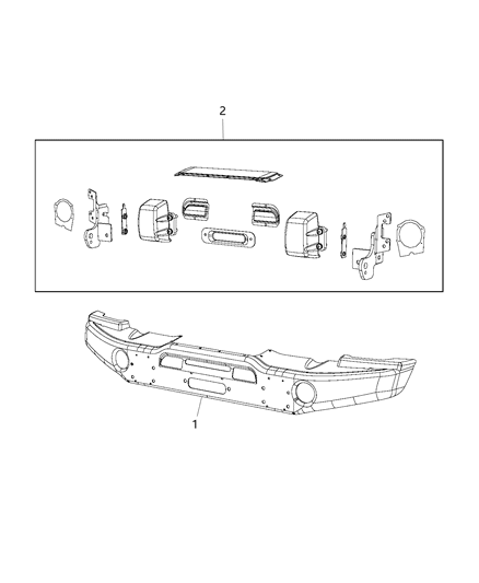 2013 Jeep Wrangler Mounting Kit-Front Bumper Diagram for 68159377AC