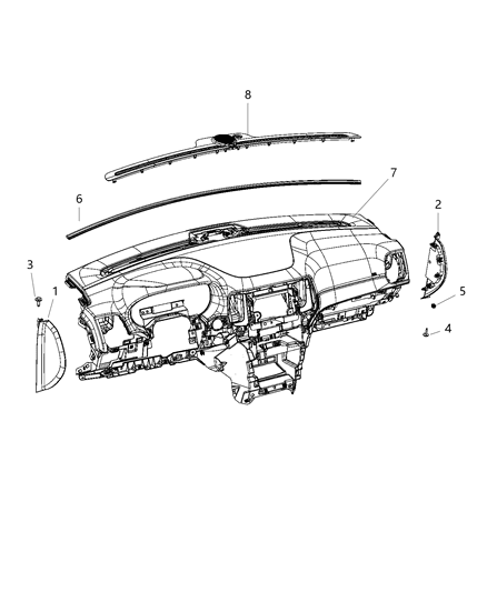 2020 Jeep Grand Cherokee Instrument Panel & Structure Diagram 1