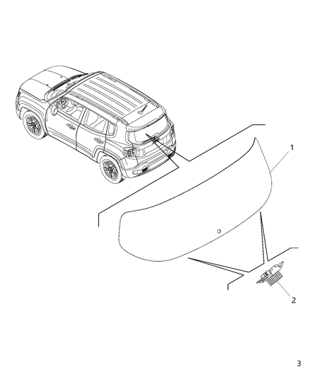 2017 Jeep Renegade Liftgate Glass Diagram