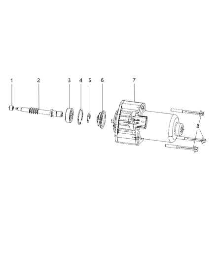 2019 Jeep Wrangler Shaft-Gear Motor Diagram for 68391529AA