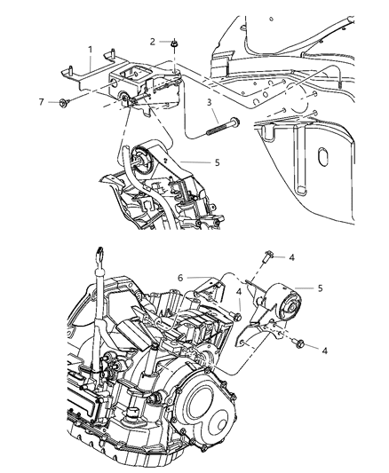 2001 Dodge Neon Support-Engine Mount Diagram for 4668626AC