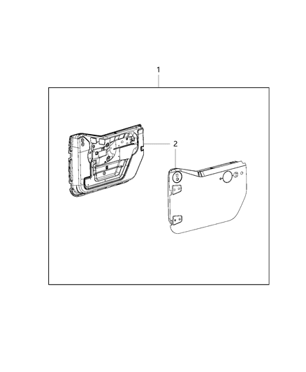 2015 Jeep Wrangler Door Kit, Half Hard Diagram 1