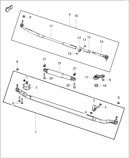 2019 Ram 3500 Drag Link-Steering Diagram for 68338342AD