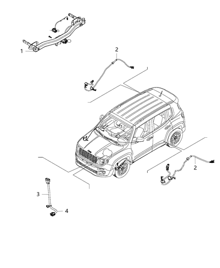 2016 Jeep Renegade Wiring-Brake Wear Sensor Diagram for 68256044AA