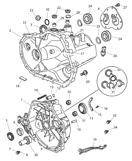 2005 Chrysler PT Cruiser Seal-Axle Drive Shaft Diagram for 4761107