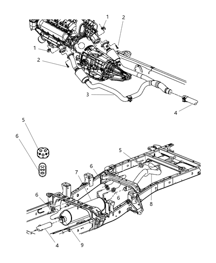 2008 Dodge Ram 1500 Converter-Exhaust Diagram for 55398206AC