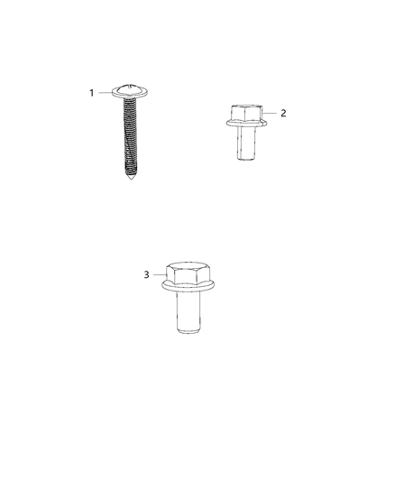 2016 Ram ProMaster 2500 Wiring - Screws, Bolts, Nuts, Washers, & Miscellaneous Fasteners Diagram