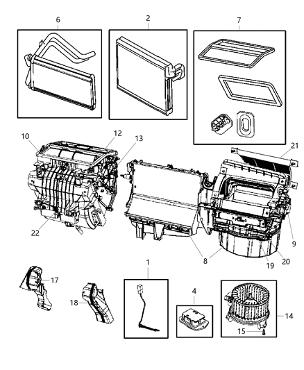 2010 Jeep Patriot A/C & Heater Unit Diagram