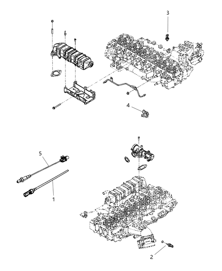 2010 Dodge Ram 2500 Sensors - Exhaust & Oxygen Diagram