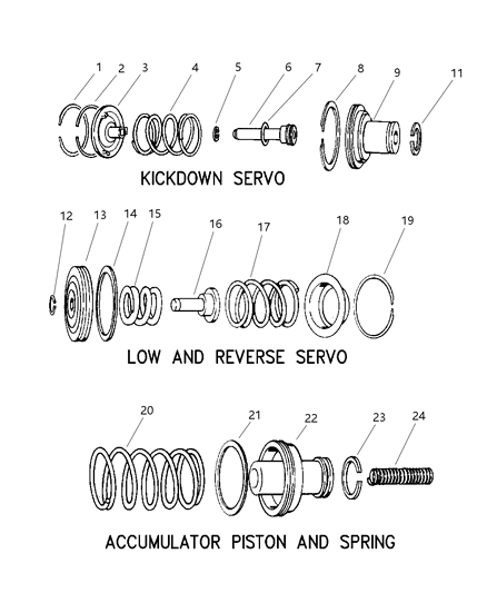 1998 Dodge Durango Servos - Accumulator Piston & Spring Diagram 1