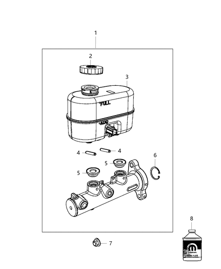 2020 Ram 3500 Cab Chassis(<10K lb.) Brake Master Cylinder Diagram 2