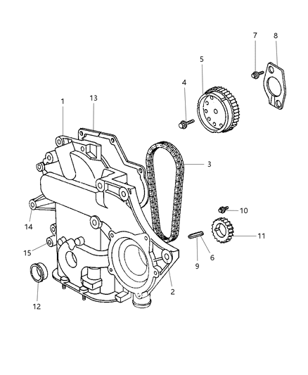 2006 Dodge Caravan Gasket-Chain Case Cover Diagram for 4621987AB