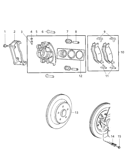 2009 Chrysler Aspen Adapter-Disc Brake CALIPER Diagram for 5080566AB