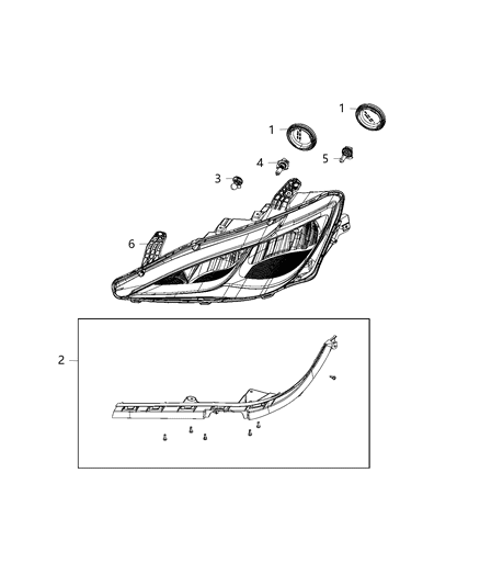 2019 Chrysler Pacifica Parts, Headlamp Service Diagram 2