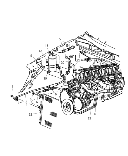 2001 Jeep Grand Cherokee O Ring-Air Conditioning Liquid Lin Diagram for 5012980AA