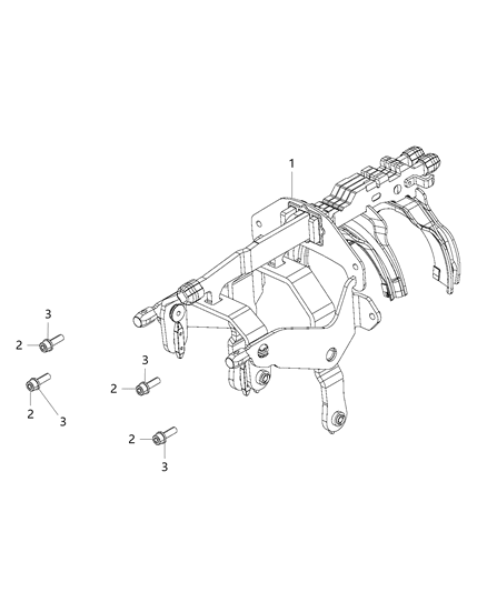 2017 Jeep Wrangler Shift Forks & Rails Diagram