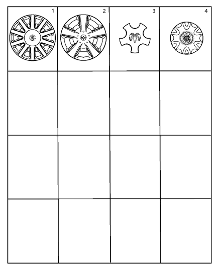 2005 Chrysler Sebring Covers, Wheel Diagram