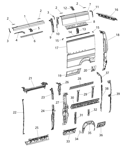 2021 Ram ProMaster 1500 Complete Aperture Panel Diagram 4