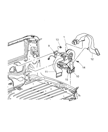 2006 Jeep Commander Duct-Floor Diagram for 5189089AA