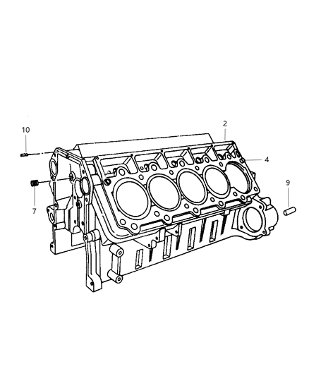 2001 Dodge Viper Engine-Short Block Diagram for 5037010AC