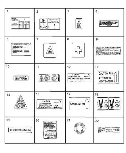 2009 Dodge Sprinter 2500 Under Hood Labels Diagram