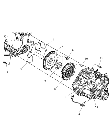 2003 Chrysler PT Cruiser CLUTCHKIT-Manual Transmission Diagram for 5062180AA