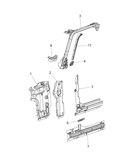 2020 Jeep Wrangler Bar-Sport Diagram for 68503659AA