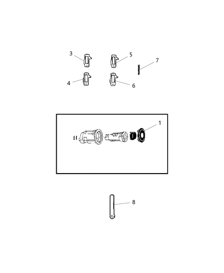 2010 Chrysler 300 Decklid Cylinder & Key Diagram