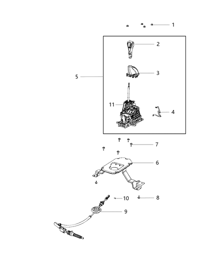 2014 Dodge Dart Transmission Shifter Diagram for 68211004AB