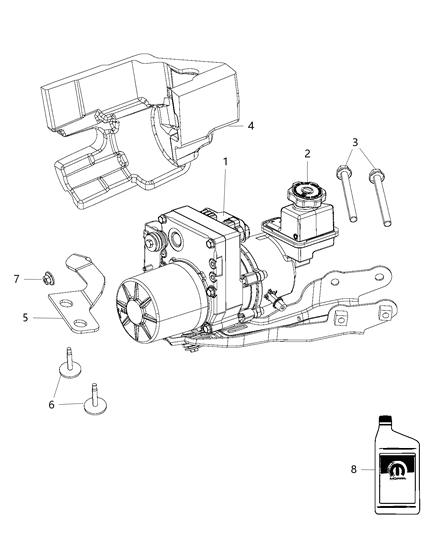 2013 Dodge Charger Power Steering Pump & Reservoir Diagram 1