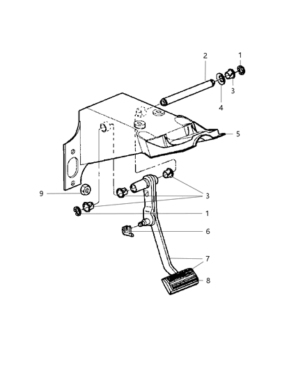 2011 Ram Dakota Pedal, Brake Diagram