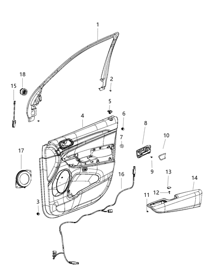 2020 Dodge Durango Panel-Front Door Trim Diagram for 6CV783L1AD