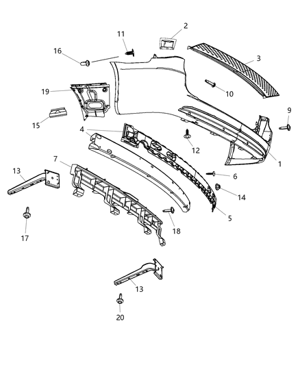 2014 Dodge Grand Caravan Fascia, Rear Diagram