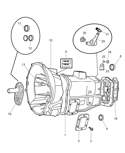 1998 Dodge Ram 2500 Case & Related Parts Diagram