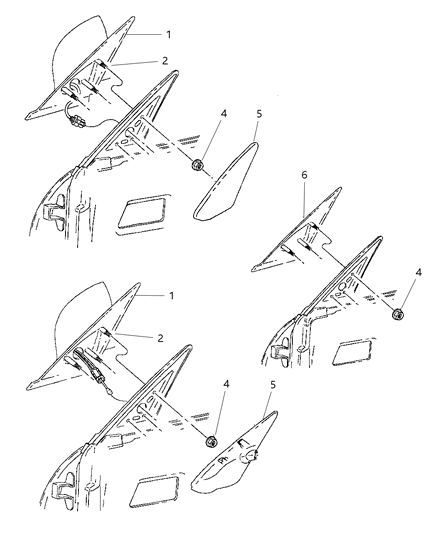 1999 Dodge Neon Outside Rearview Mirror Diagram for 4888968AA