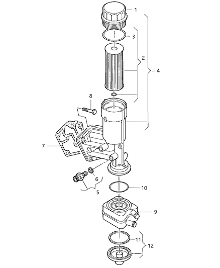 2009 Dodge Avenger Engine Oil Cooler Diagram for 68000688AB