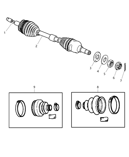2007 Chrysler Town & Country Shaft - Front Drive Diagram