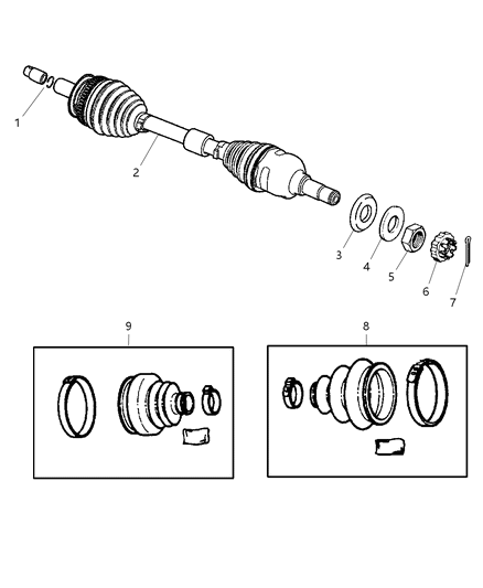 2007 Dodge Caravan Shaft - Front Drive Diagram