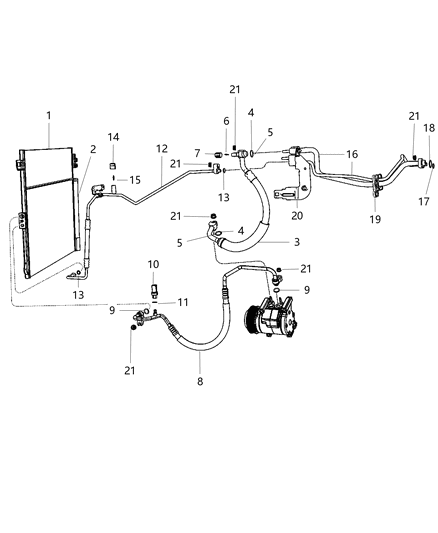 2018 Jeep Grand Cherokee Line-A/C Suction Diagram for 68161176AA