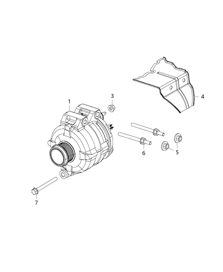 2016 Dodge Journey Generator/Alternator & Related Parts Diagram 3