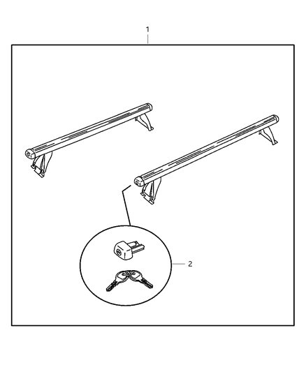 2006 Chrysler PT Cruiser Rack Kit - Roof Multipurpose Diagram