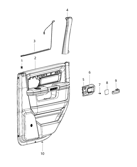 2019 Ram 3500 Panel-Front Door Trim Diagram for 6QX522X9AC