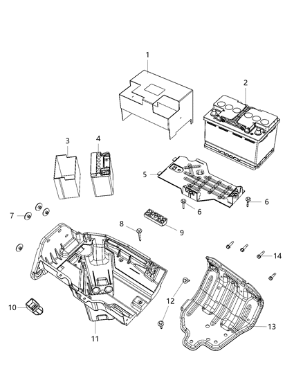 2021 Jeep Wrangler Bracket-Battery Diagram for 68353739AB