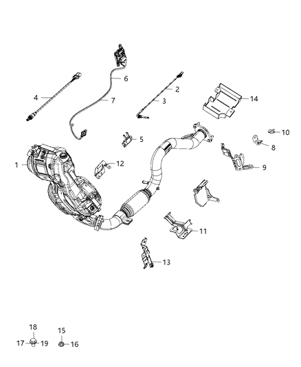 2020 Jeep Compass Bracket-Oxygen Sensor Diagram for 68302456AA